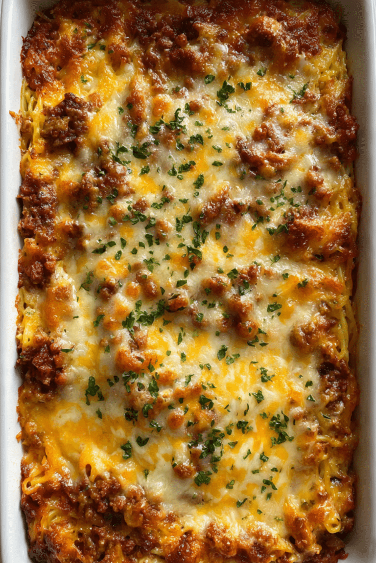 Layered Baked Spaghetti Casserole
