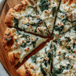 Greek Roasted Garlic Spinach White Pizza