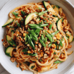 Pasta with Ground Chicken and Summer Vegetables