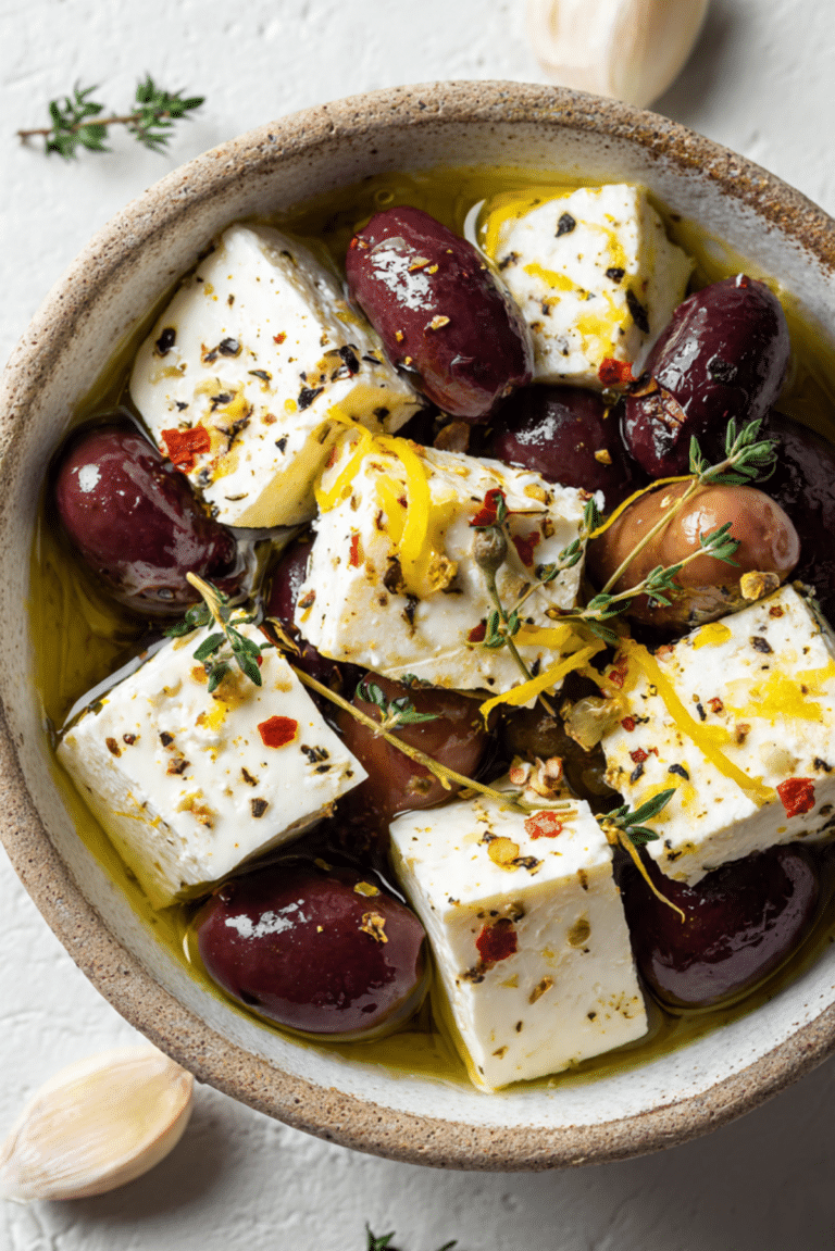 Marinated Olives and Feta Cheese
