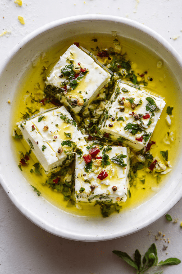Feta Marinated with Herbs and Chilli