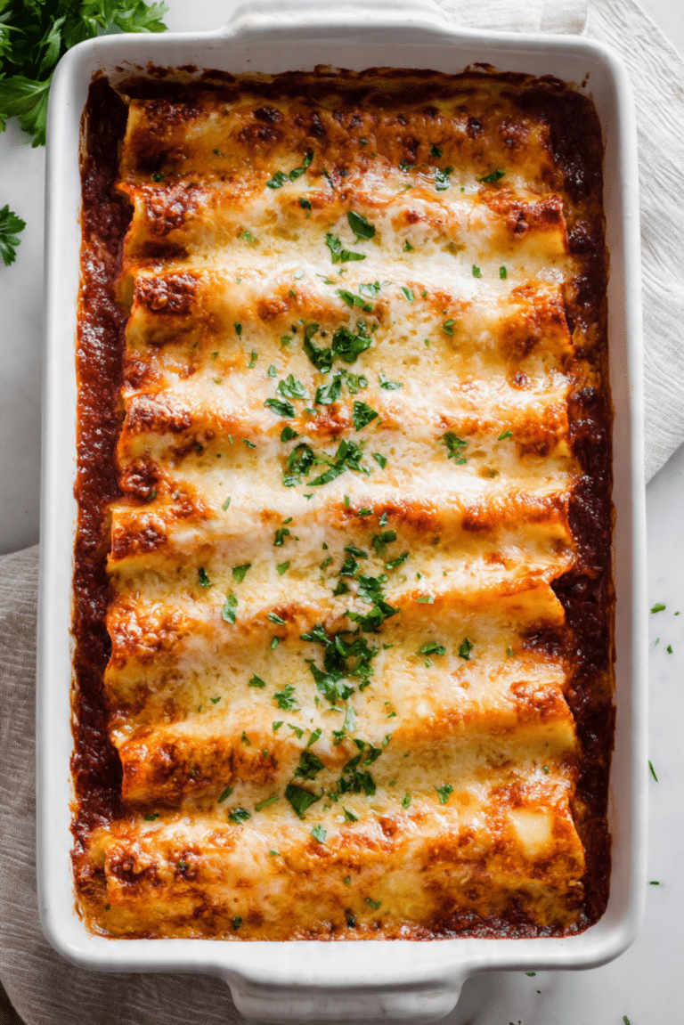 Four Cheese Baked Manicotti