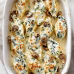 Creamy White Wine Mushroom Stuffed Shells