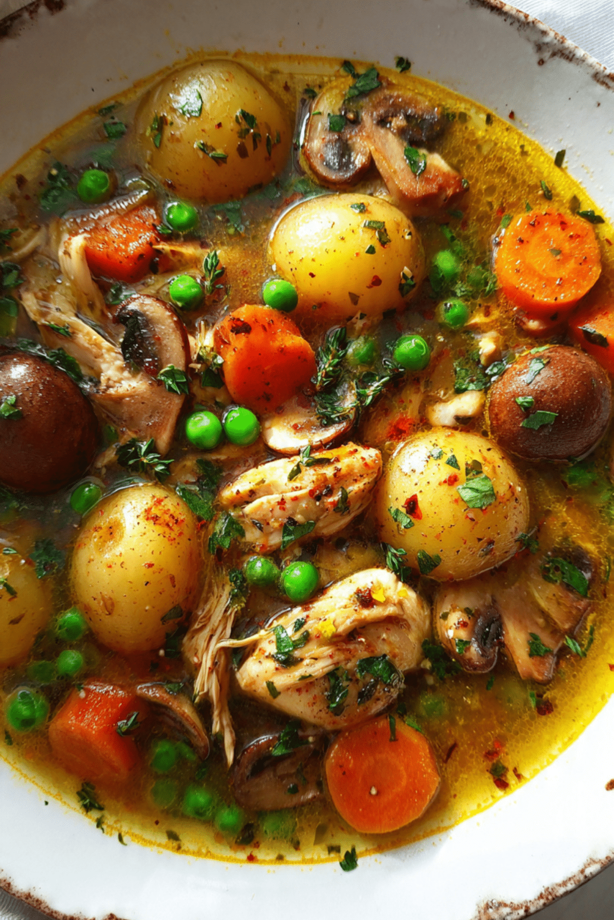 Cozy Chicken, Mushroom & Vegetable Stew