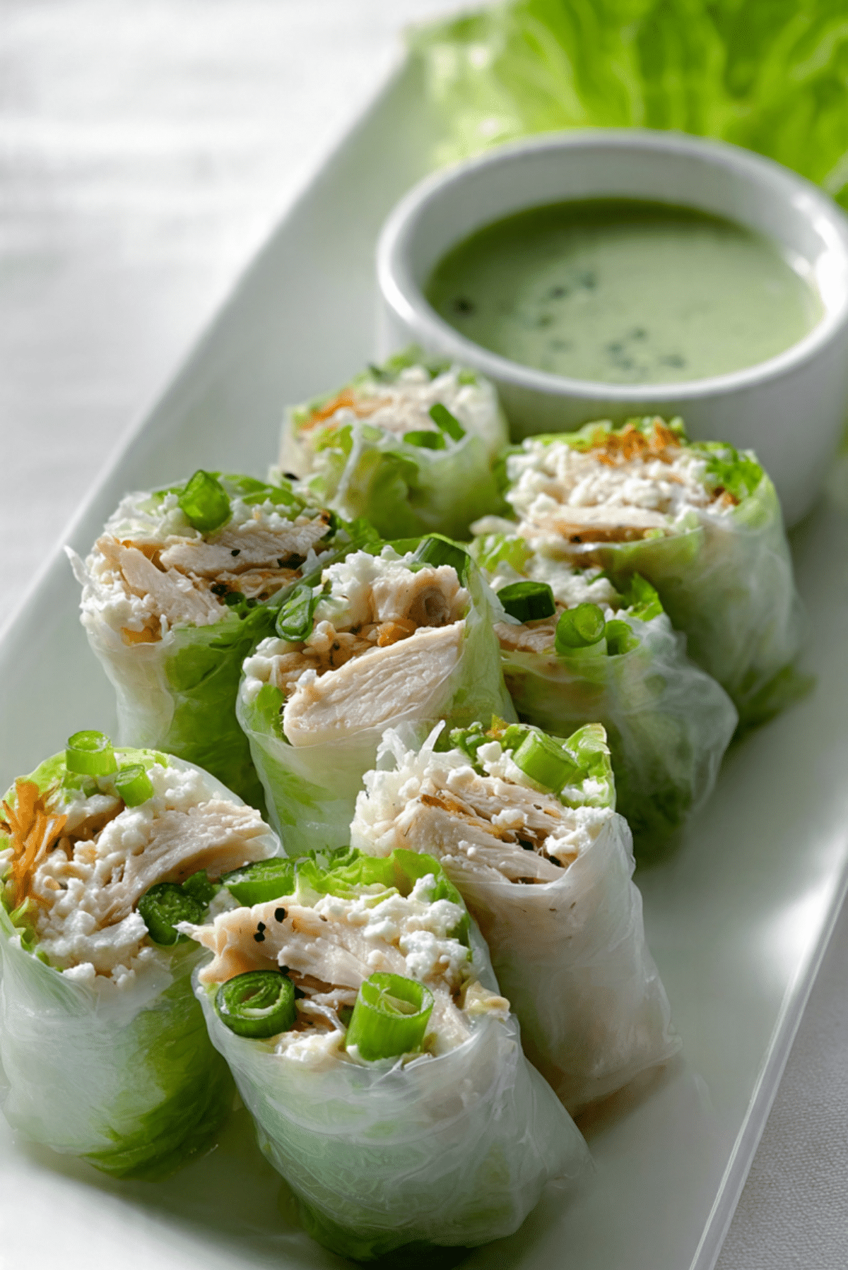 Chicken Caesar Rice Paper Rolls