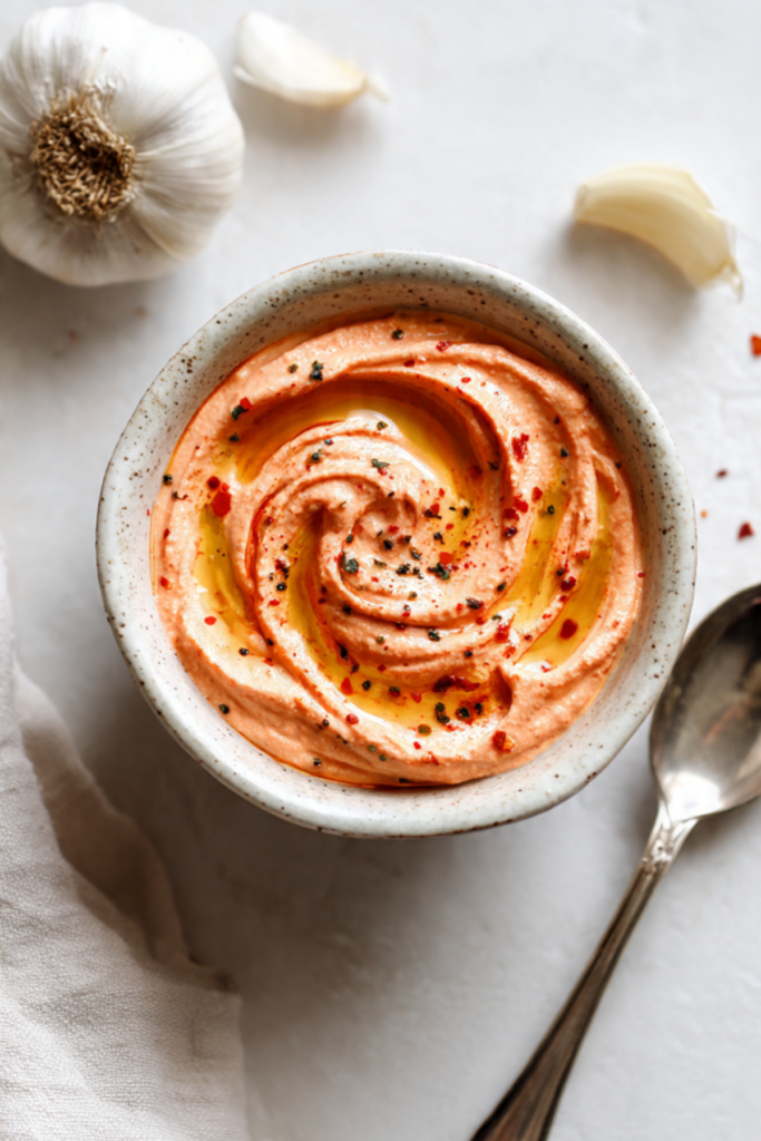Garlicky Harissa Aioli (In Just 5 minutes!)