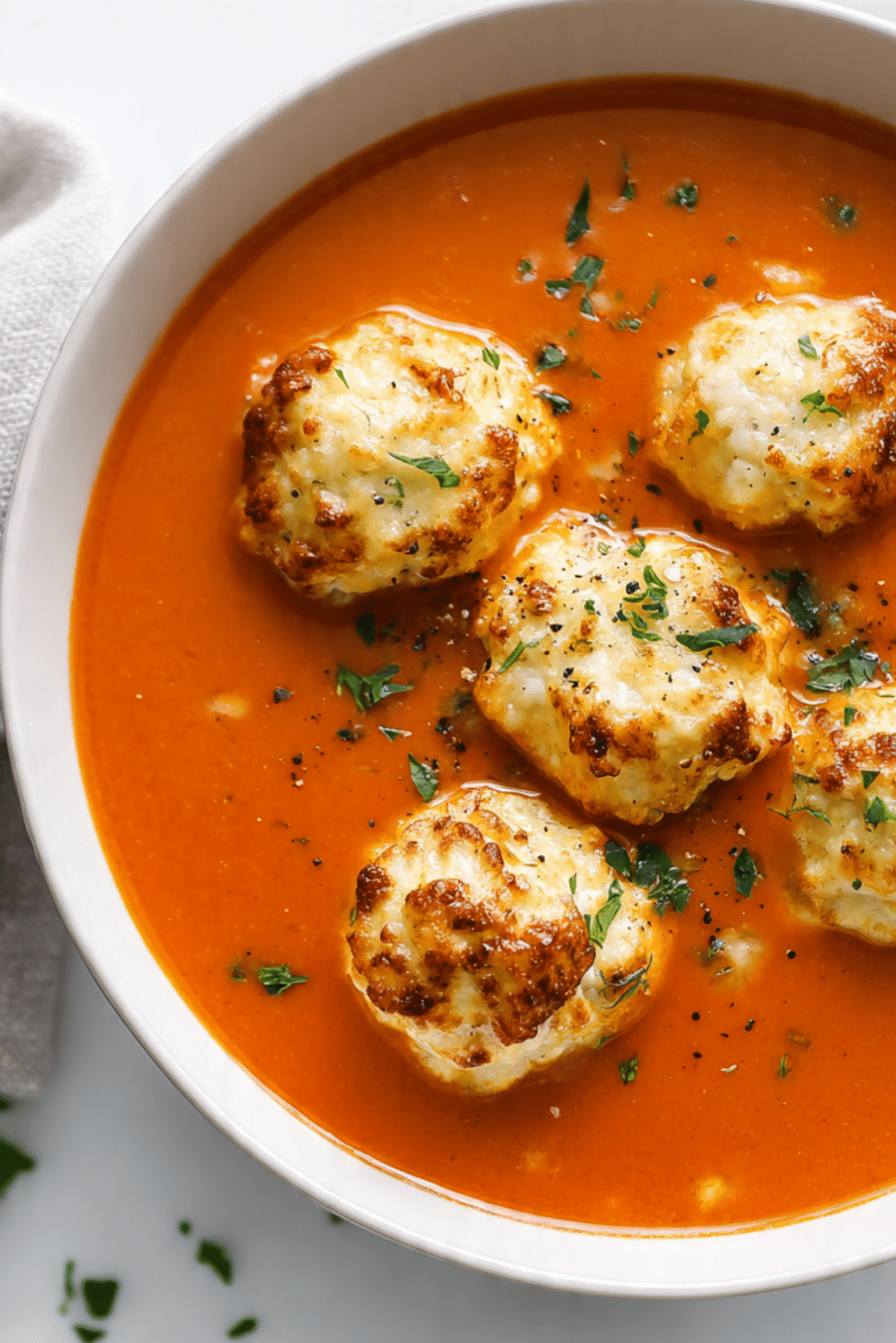 Homemade Tomato Soup with Cheddar Bay Dumplings