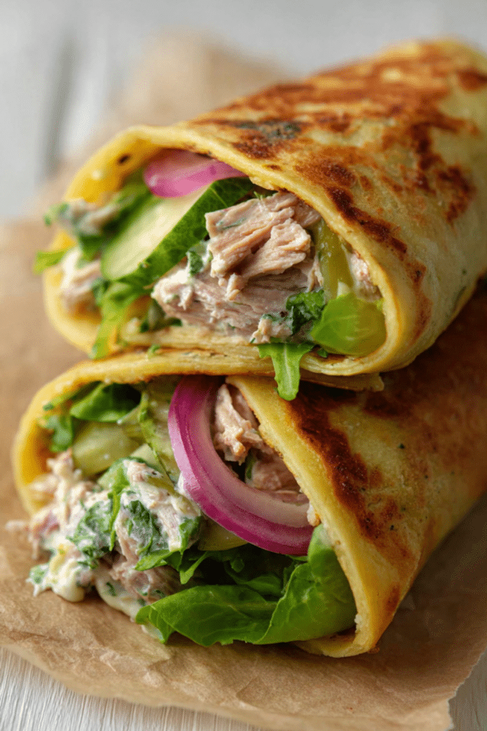 Tuna Salad Potato Wrap Sandwiches