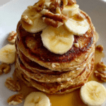 Banana Oat Pancakes with Walnuts