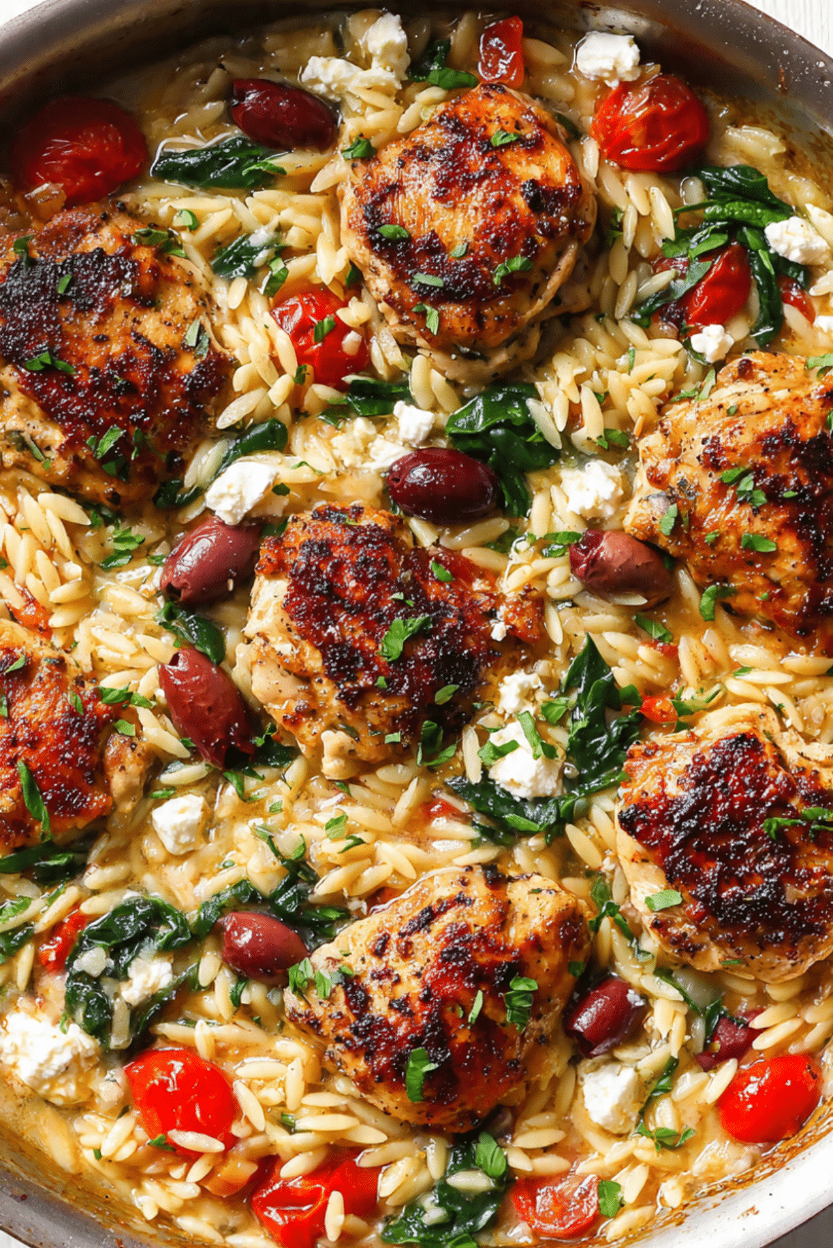 One-pan Greek Chicken and Risoni (Orzo)