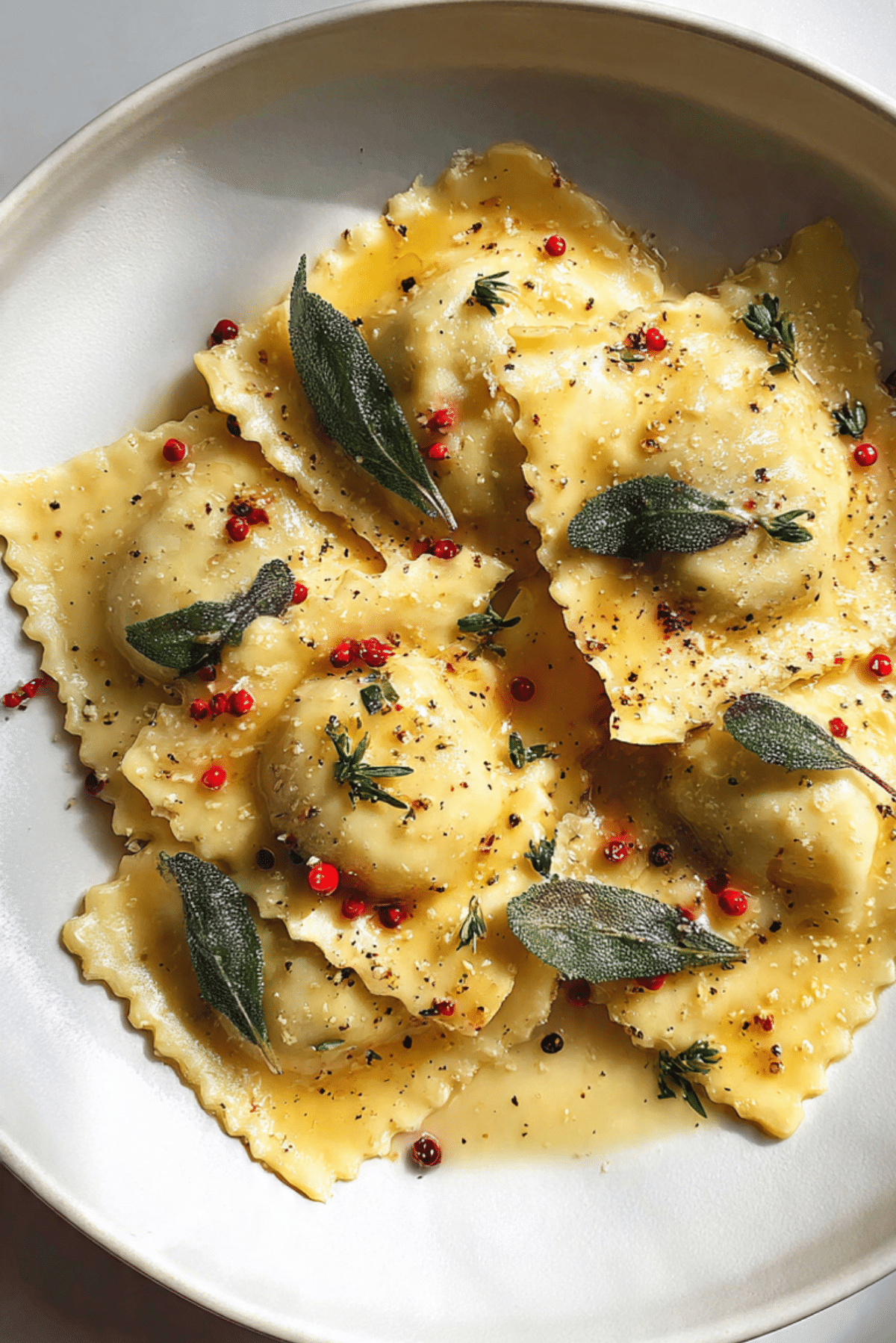 Butternut Squash Ravioli with Brown Butter Sage Sauce