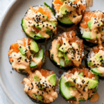 Spicy Salmon Sticky Rice Roll Ups