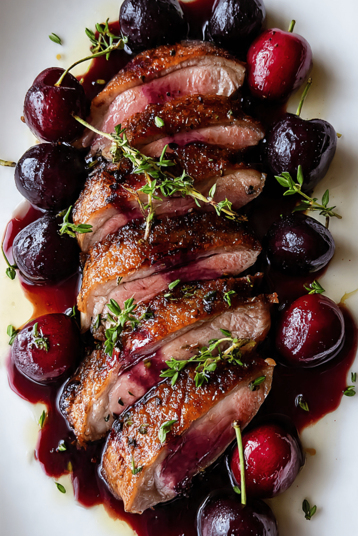 Pan Seared Duck Breast Recipe with Cherry Sauce