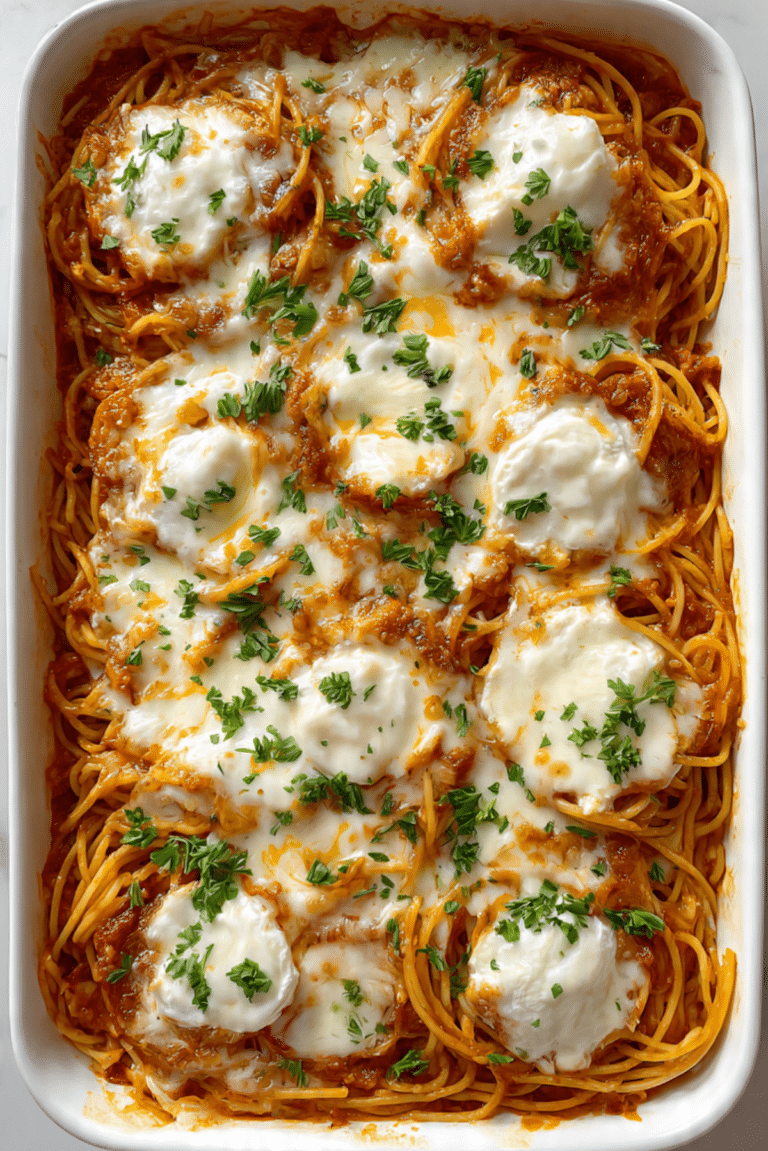 Creamy Italian-Style Baked Spaghetti