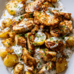 Sheesh Tawooq (Chicken and Potatoes with a Lemon Garlic Sauce)