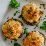 Three Cheese Vegetarian Stuffed Mushrooms