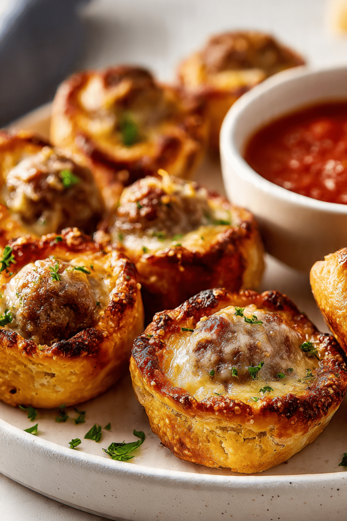 Garlic Parm Meatball Arayes