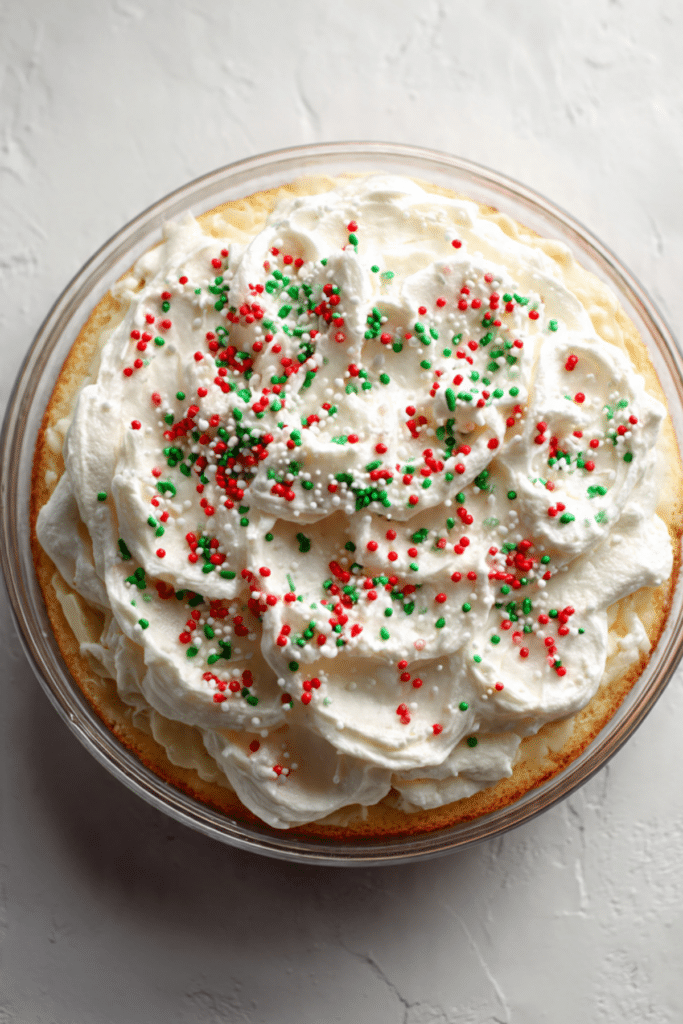Egg Nog Layer Cake with Whipped Cream Icing