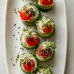 Tomato Cucumber Hummus Bites