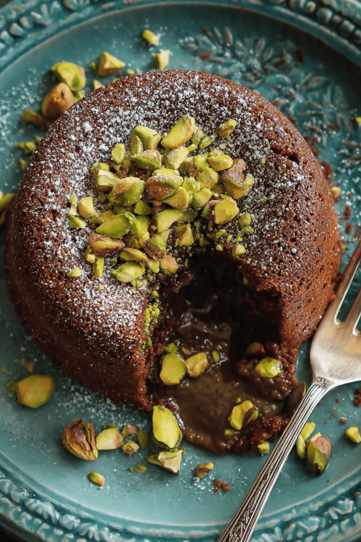 High-Protein Microwave Pistachio Lava Cake