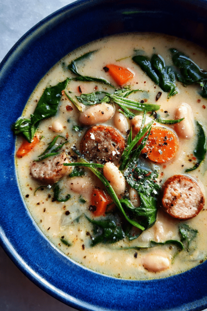 Tuscan White Bean Sausage Soup (One Pot)