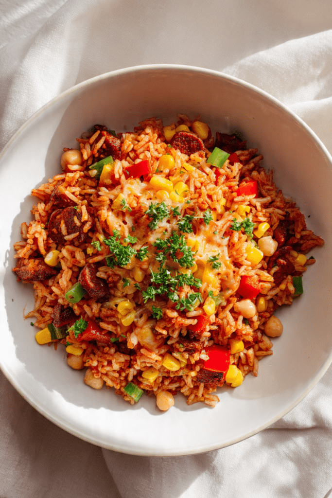 One Pot Plant-Based Chorizo & Veggie Rice