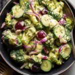 Broccoli Crunch Salad with Lemon Tahini Dressing