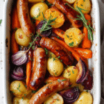 Mustard Sausage Tray Bake