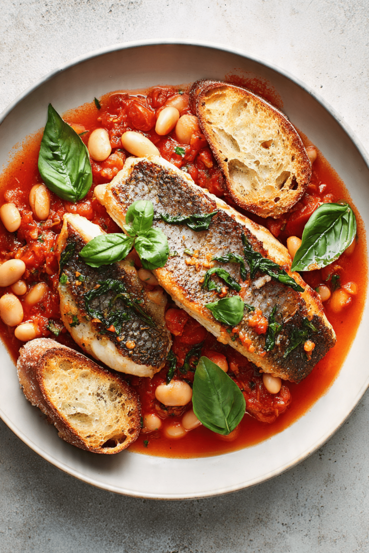 Poached Sea Bass Recipe (Tuscan-Style)