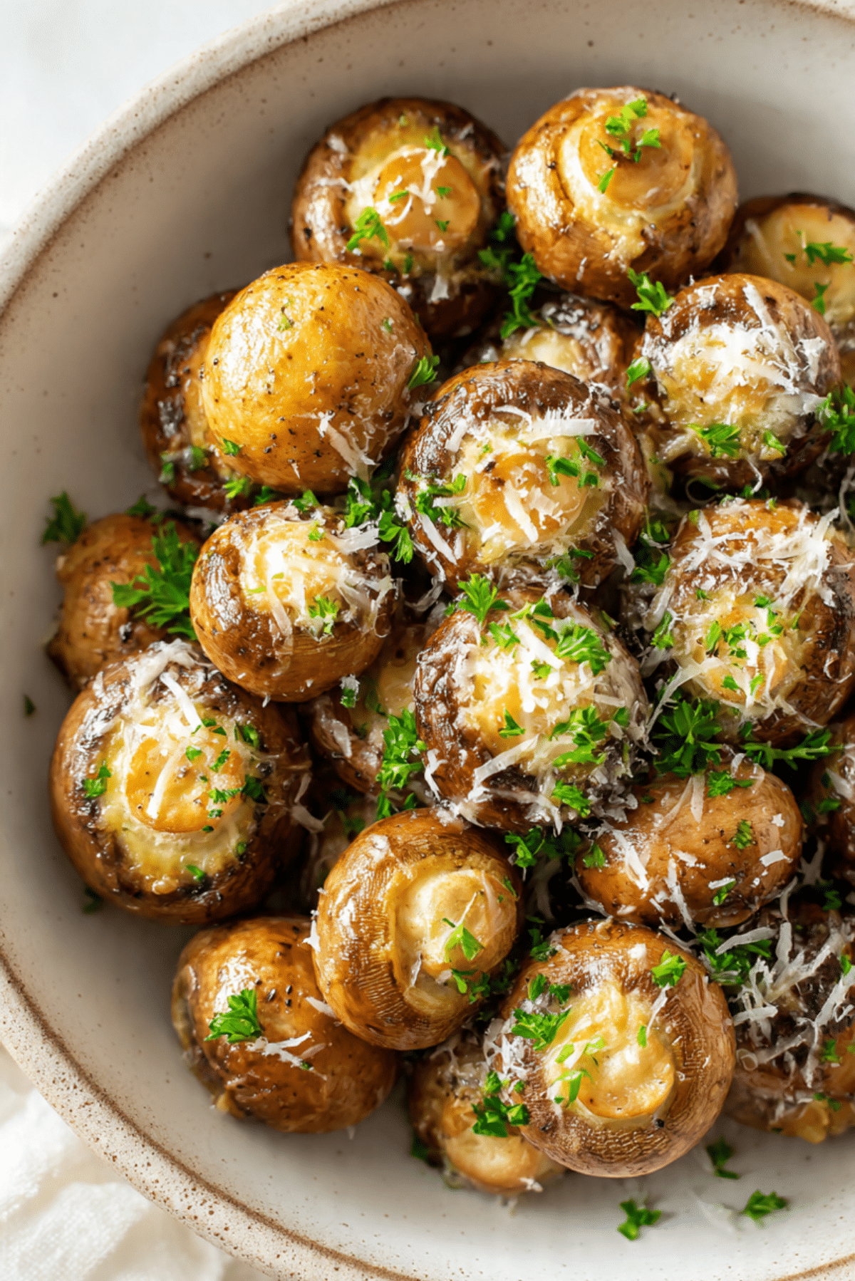 Air Fryer Mushrooms Parmesan
