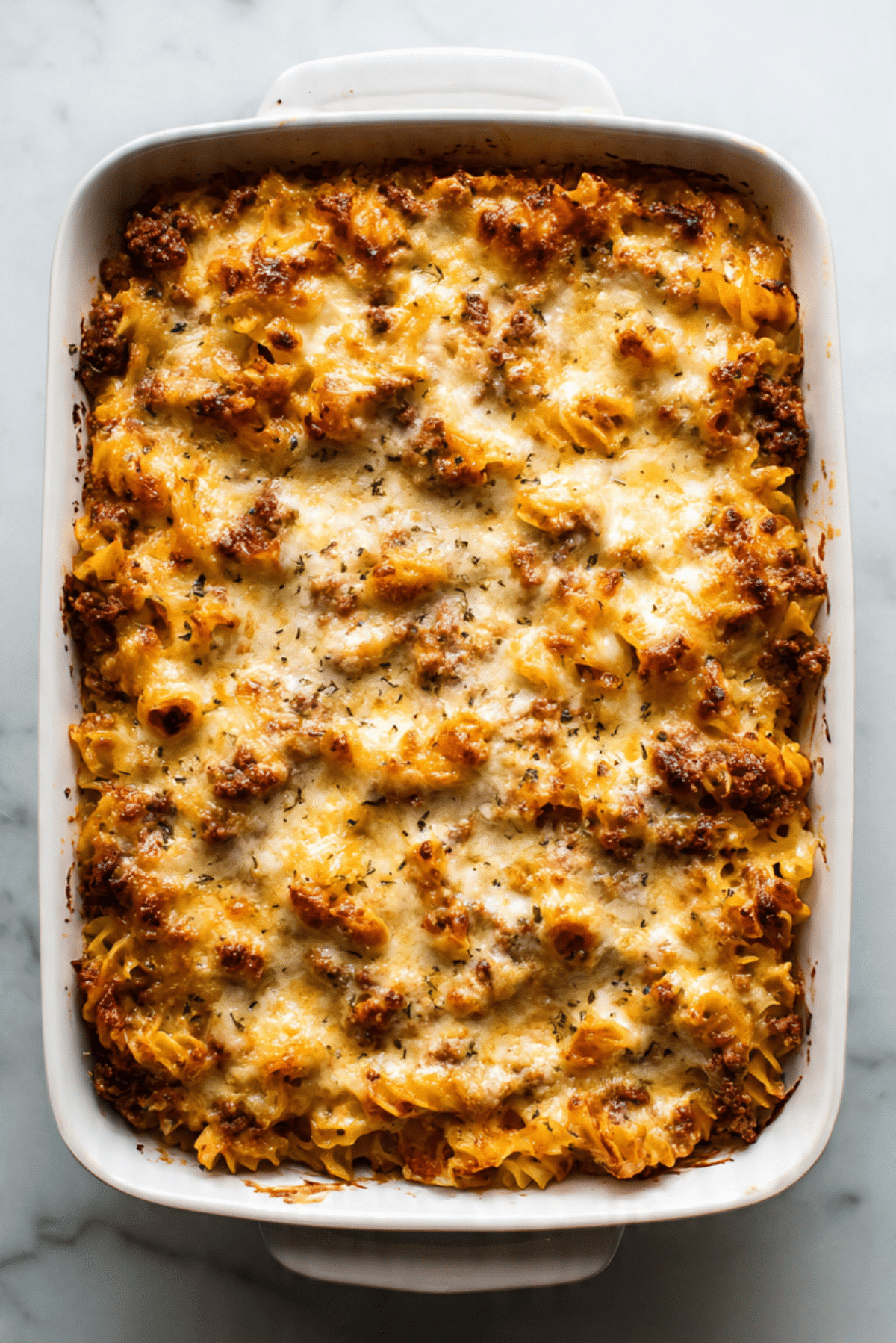High Protein Italian Beef and Pasta Bake