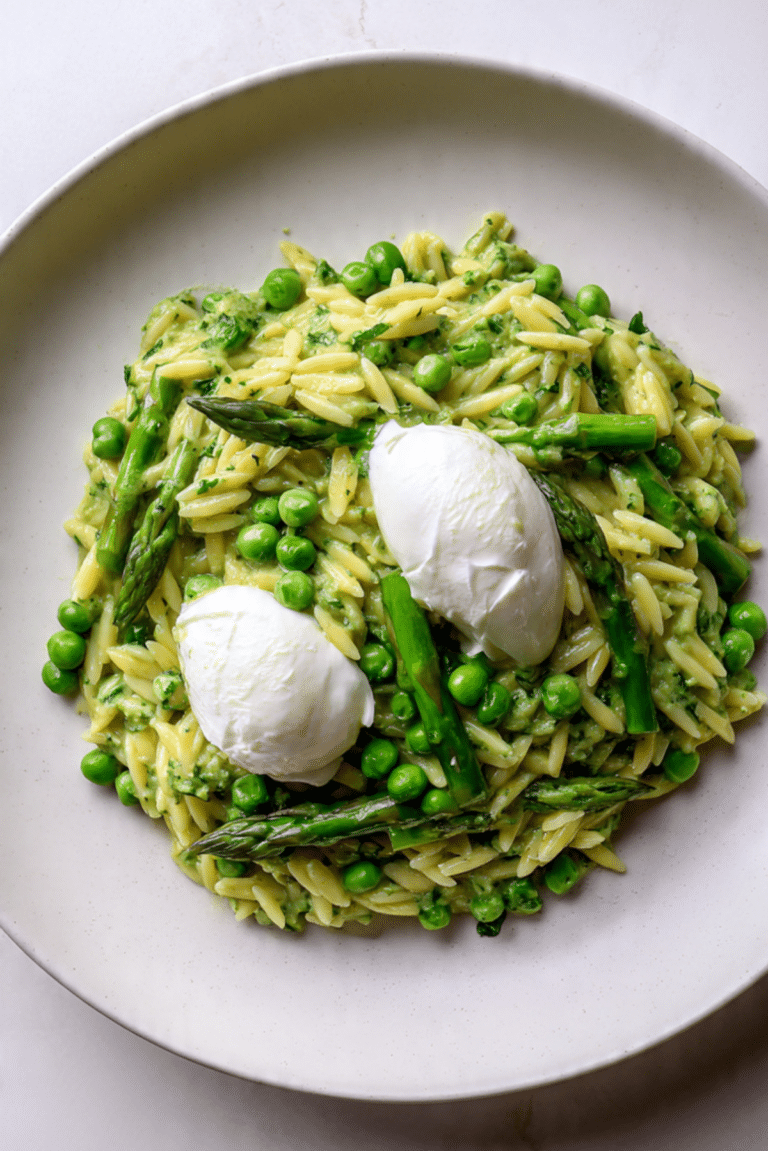 Pea and Asparagus Pasta (Super Spring Orzo)