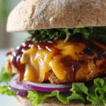 Sweet Potato Cheddar BBQ Chicken Burgers