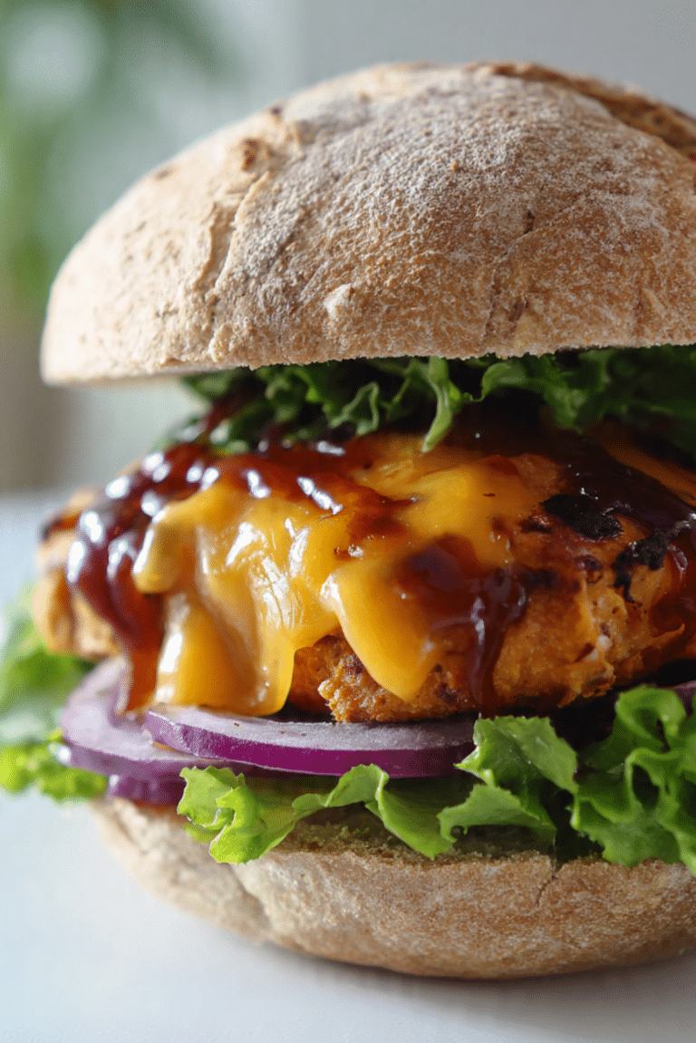 Sweet Potato Cheddar BBQ Chicken Burgers