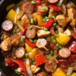 Skillet Chicken Kielbasa and Bell Pepper