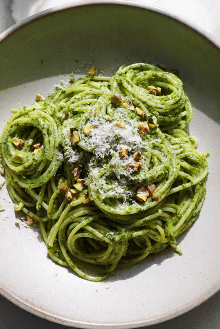 Wild Garlic & Pistachio Pesto Pasta