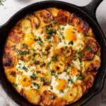 Crispy one-pan potato with eggs