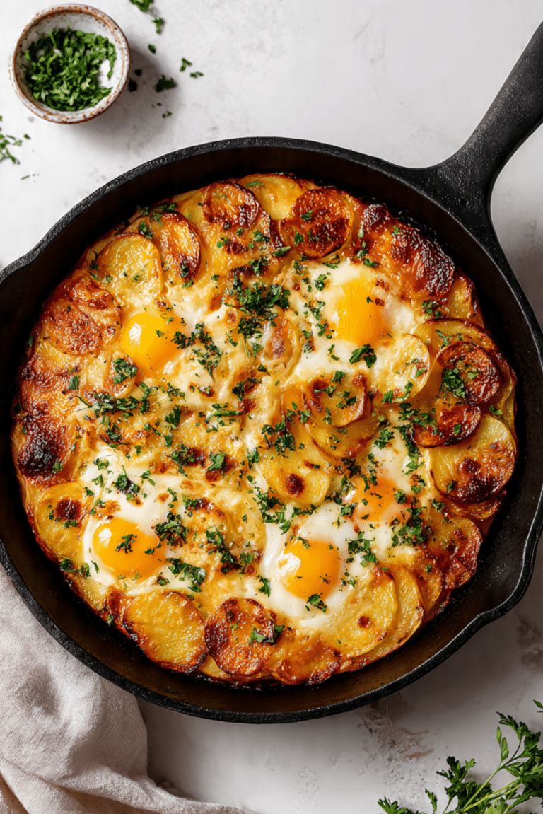 Crispy one-pan potato with eggs