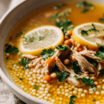 Pearled Couscous Lemon Chicken Soup