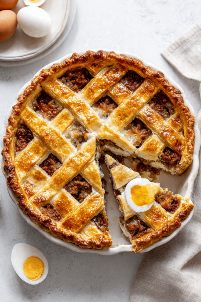 Traditional Italian Easter Pie with Ricotta and Meat Recipe
