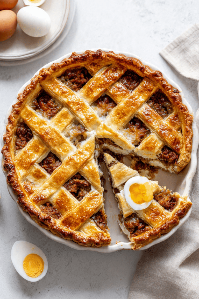 Traditional Italian Easter Pie with Ricotta and Meat Recipe