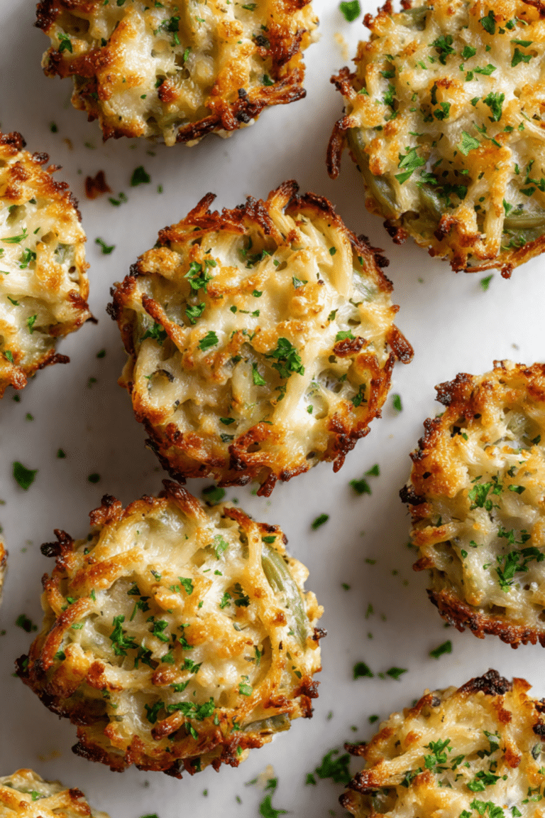 Garlic Parmesan Green Bean Casserole Cups