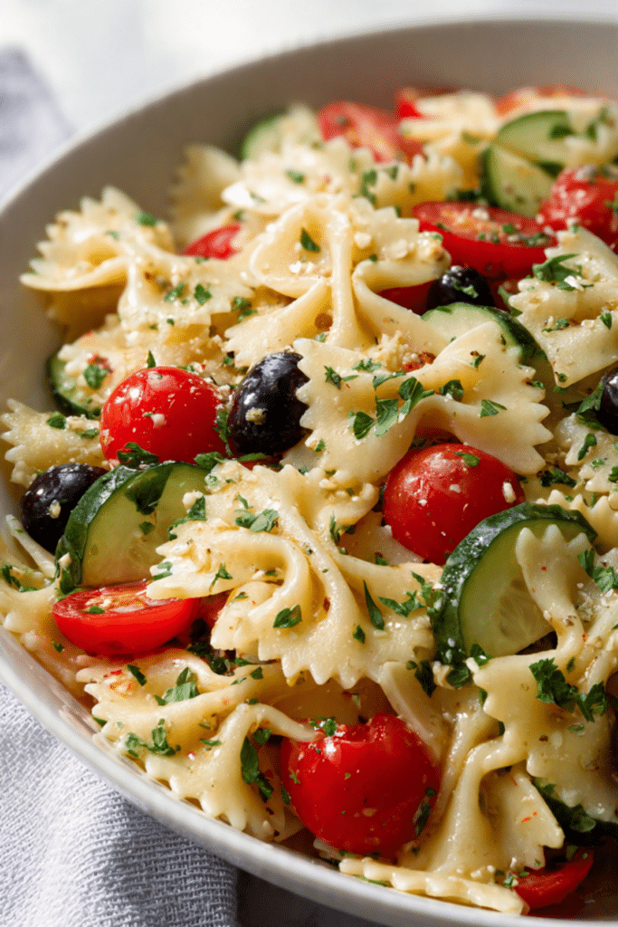 Easy Parmesan Bow Tie Italian Pasta Salad Recipe