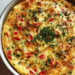 Rustic omelet with peppers