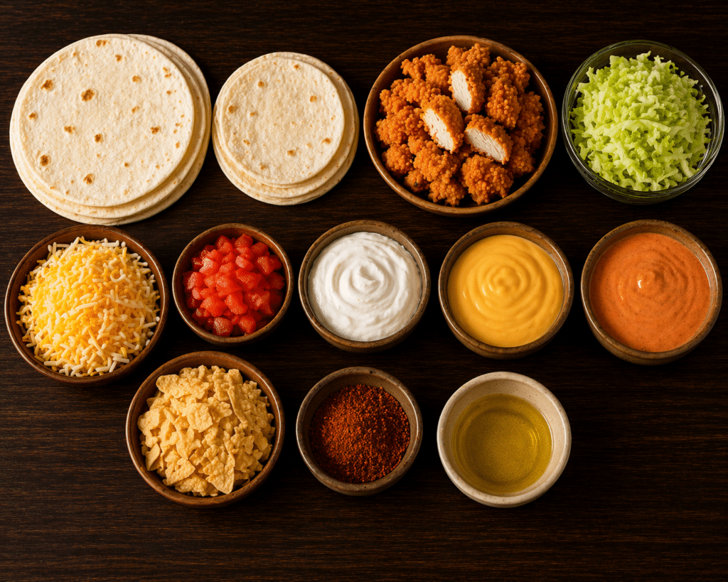 Chicken slices in the taco