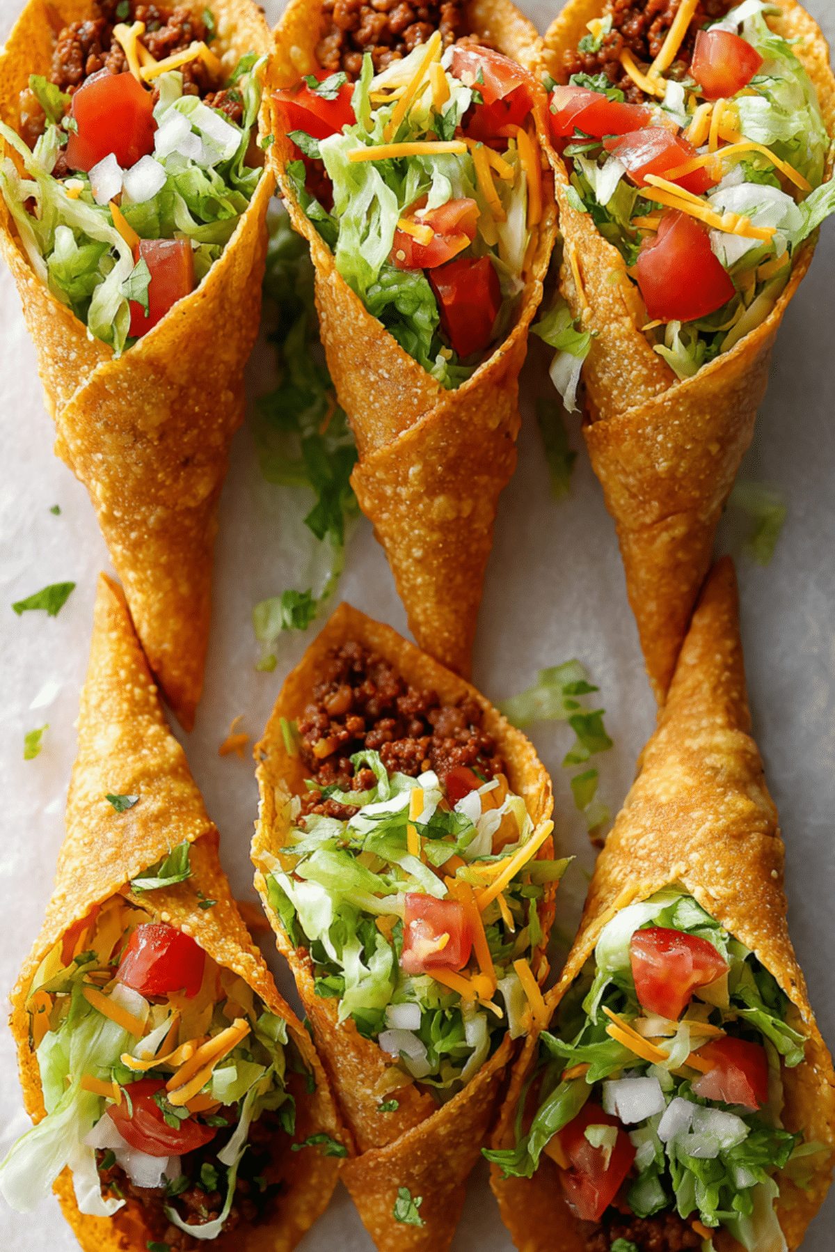 Crispy Beef Tacos Cones