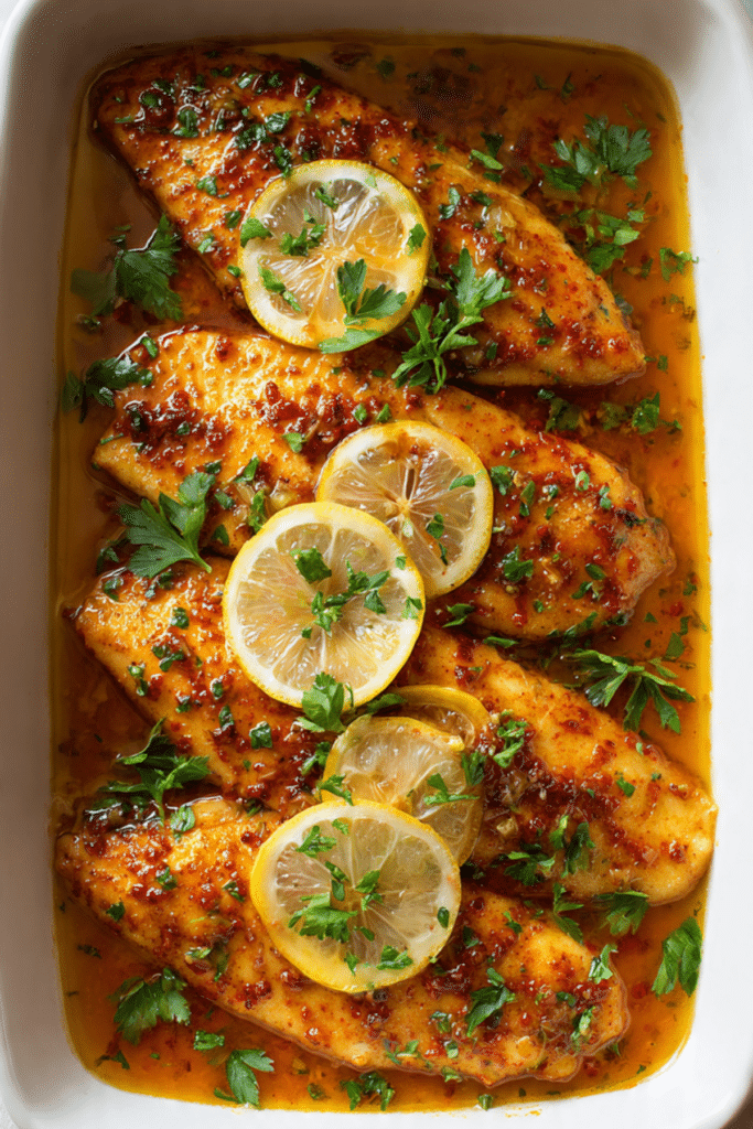 spicy lemon garlic baked tilapia