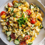 salad with crispy pasta