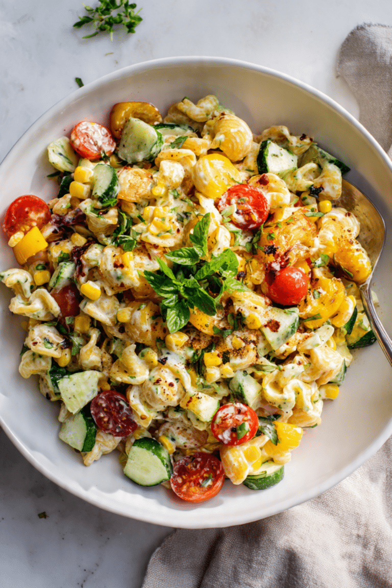 salad with crispy pasta