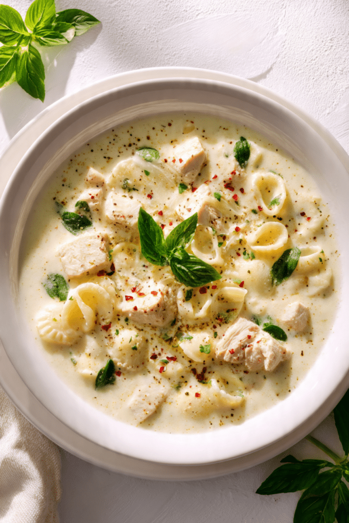 Chicken Alfredo soup
